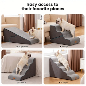 Escaleras para Mascotas de Lujo, Modernas, Ecológicas, Duraderas, Fáciles de Limpiar, 2 en 1, Escaleras Transformables de Tres Peldaños, Rampa Antideslizante - Product Image 6