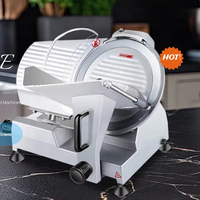 Trancheuse à Viande Semi-Automatique Électrique Commerciale 8 Pouces (220 mm) 180W 110V/220V, Épaisseur Réglable, pour Usage Domestique