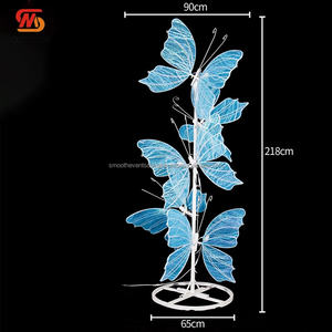 Soporte de mariposa blanca brillante Suave 4 cabezas mariposa boda fiesta pasillo decoración rosa azul mariposa Luz - Product Image 3