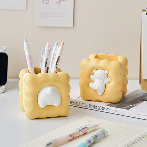 Porte-crayons en forme d'animal, style crème, mignon, pour étudiants, décoration de bureau, rangement, enseignement - Product Image 2