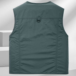 سترة مخصصة خارجية متعددة الجيوب للصيد والتنزه والصيد والسفر على البحر مقاس كبير بدون أكمام سترة - Product Image 5