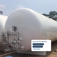 Réservoir de stockage cryogénique d'azote liquide d'occasion 30m³ à double paroi isolé sous vide avec garantie, installation et vente clé en main