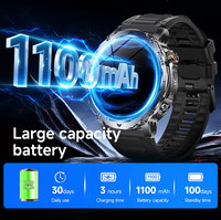 2026 Herren GPS Smartwatch AK102 1100mAh Akku 1,7-Zoll-Display Kompass, Höhenmesser, Luftdruck, BT-Anruf Runde Smartwatch LED-Licht