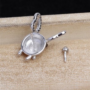 Accesorio de Plata S925 con Orificio Pasante para Colgante de Abeja, Soporte para Colgante de Avispa Barroco de 6mm, Soporte para Cuentas Chapado en Oro para DIY - Product Image 4
