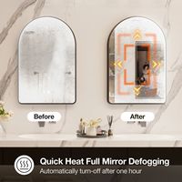 Miroir LED intelligent pour décoration de salon, accessoires et méthode d'installation, miroir en arche