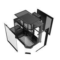 Ruix Fish Tank Mini Micro ATX Configuración completa para juegos con PC Thin Mini ITX Mini gabinete de escritorio para juegos de computadora con vidrio templado