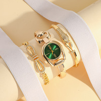 Ensemble de trois montres-bracelets de luxe vintage à boutons pour femmes, design unique, élégant, ensemble de bracelets de style professionnel, cadeau pour femmes