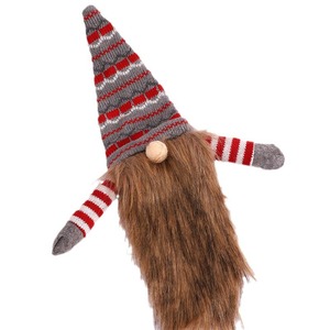 Housse de bouteille de vin de Noël faite à la main, gnome suédois tricoté en fausse fourrure, pour vin rouge et décoration de table de fête, cadeaux - Product Image 5