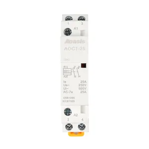 핫 세일 2P 접촉기 AOCT-25 2NO 18mm Din 레일 마그네틱 접촉기 모듈 식 AC 접촉기