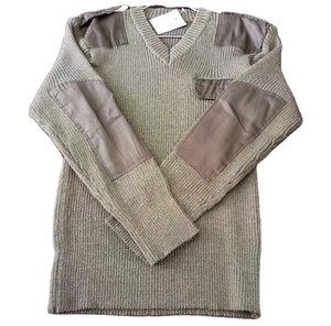 Pull kaki HBS25 avec écussons sur les épaules et les coudes pour homme et pull oversize - Product Image 4