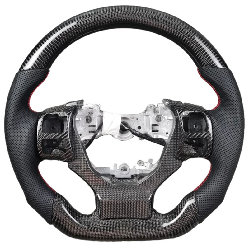 คาร์บอนไฟเบอร์ + หนังพรุน + เย็บสีแดง