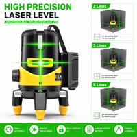 Niveau laser croisé vert autonivelant de qualité supérieure IP54 avec valise portable pour l'alignement mural sur chantier