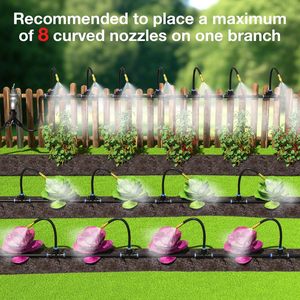 Juego de boquillas de riego automático, cabezal de pulverización flexible ajustable de 6mm para refrigeración y humidificación de jardines, uso en exteriores - Product Image 4