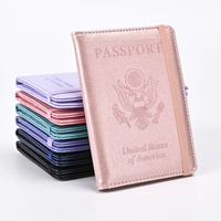 Porte-passeport anti-RFID avec sangle élastique, portefeuille de voyage antivol, étui en cuir PU sécurisé et durable pour les voyages d'affaires