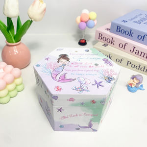 Caja Musical de Papel Hexagonal Hecha a Mano con Manivela Yiyu, para Guardar Joyas, con Logotipo y Sonido de los Años 30, en Oferta - Product Image 5