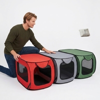 Cages pliables en coton ventilées pour chiens et chats avec plateau en plastique et fermeture éclair – Style moderne, classique et luxueux