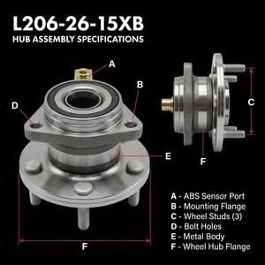 Hjdp ชุดประกอบเพลาหน้า5ลั๊กสำหรับ VW Passat Audi A3 Jetta VS5 VS7เหล็กทนทานอะไหล่ตลับลูกปืนล้อ - Product Image 3