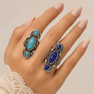 Anello con motivo retrò, anello da donna in stile retrò con incisione a intaglio, eleganti accessori per le dita - Product Image 2