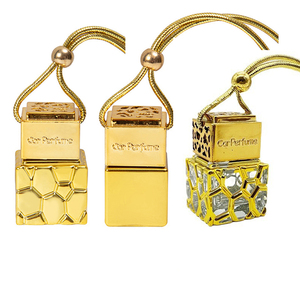 8ml Gold Electroplate Essential Oil <b>Diffuser</b> <b>Car</b> Perfume <b>Bottle</b> Aromatherapy <b>Car</b> Air Freshener With Gold Cap - Product Image 1