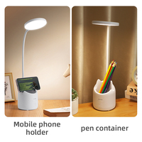 Lampe de Bureau USB Flexible avec Porte-Stylo et Support de Téléphone, Lumière de Lecture LED Multifonctionnelle