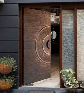 Porta d'Ingresso Doppia in Metallo di Lusso Personalizzata con Pannello in Vetro dal Design Moderno, Ingresso Sicuro per Ville e Residenze di Lusso - Product Image 4
