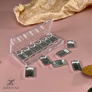 Estuche de Paleta de Sombras de Ojos Acrílico Transparente de 6 Colores, Envase Cosmético Portátil DIY para Contorno - Product Image 2