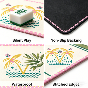 Tappetino <span class=keywords><strong>da</strong></span> <span class=keywords><strong>Gioco</strong></span> Antiscivolo e Fonoassorbente con Design a Scacchi, Portatile, per Mahjong, Ideale per Riunioni Familiari o Sociali - Product Image 5