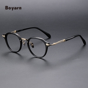 Boyarn Factory Wholesale Hot Sale Pure Tttanium Acetate Eyewear Transparent <strong>Grey</strong> Optical <strong>Frames</strong> Eyeglasses <strong>Frames</strong> for Men - Product Image 5