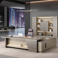 Escritorio Ejecutivo Moderno de Lujo en Forma de L, Muebles Modulares de Madera para Oficina, Muebles para Gerentes con Espacio para Computadora