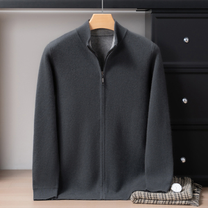 <span class=keywords><strong>Cardigan</strong></span> Invernale da <span class=keywords><strong>Uomo</strong></span> 12GG Spesso 600g 100% Cashmere <span class=keywords><strong>con</strong></span> Strato d'Aria Business Casual <span class=keywords><strong>con</strong></span> Zip Antistrappo Antirughe - Product Image 3