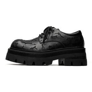 Nouvelles Chaussures Décontractées Homme Automne/Hiver 2026 à Bout Carré, Rayées, Style Brogue, à Lacets, pour l'Extérieur, Semelle Épaisse Antidérapante en Cuir, pour la Marche - Product Image 4