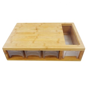 Sample Available Wholesale Bamboo Furniture Board Cutting Chopping Board Set with Storage Box Cutting Board and Trays