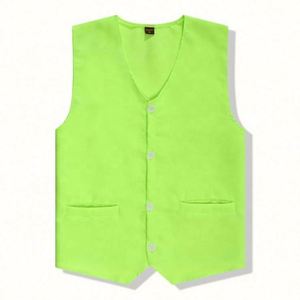 Gilet de travail extérieur en toile 100 % polyester, le moins cher en gros, pour bénévoles, avec support de logo personnalisé - Product Image 1