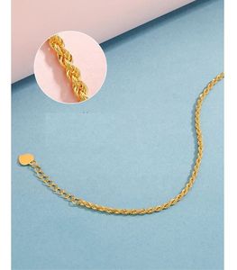 Xinfly High Quality Pure 18K Real Gold Twist Bracelet Trendy Au750 Adjustable Heart Pendant Jewelry <b>Rope</b> <b>Chain</b> for Women - Product Image 3