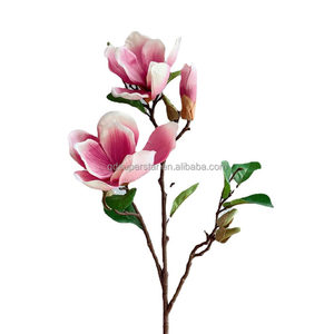 B-420 Fleurs de <span class=keywords><strong>Magnolia</strong></span> en Soie de Haute Qualité Style Chinois Décoration de Mariage et de Fête Fleurs Artificielles 3 Branches <span class=keywords><strong>Magnolia</strong></span> Artificielles - Product Image 4