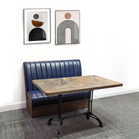 Ensemble de canapés personnalisés pour café et restaurant de restauration rapide, banquette en cuir bleu, mobilier de restaurant