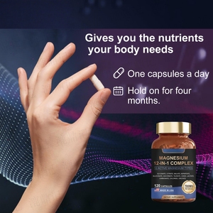 <span class=keywords><strong>Cápsulas</strong></span> <span class=keywords><strong>de</strong></span> Complejo <span class=keywords><strong>de</strong></span> Suplementos Herbales para Adultos <span class=keywords><strong>de</strong></span> Marca Privada OEM, 12 <span class=keywords><strong>en</strong></span> 1, <span class=keywords><strong>Magnesio</strong></span> Puro, Apoyo para el Sueño, Apoyo Inmunológico, 700 mg por Porción - Product Image 2