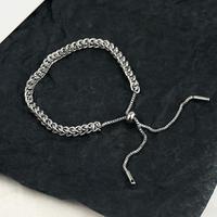 Bracelet en chaîne tressée réglable en acier inoxydable de style européen et américain, unisexe, bijou de main polyvalent