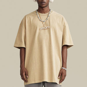 T-shirt Oversize in Cotone di Alta Qualità con Spalle Cadenti, 300gsm, Nero Lavato, Maglietta Neutra all'Ingrosso - Product Image 4