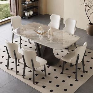 <span class=keywords><strong>Juego</strong></span> <span class=keywords><strong>de</strong></span> Mesa y <span class=keywords><strong>Sillas</strong></span> <span class=keywords><strong>de</strong></span> <span class=keywords><strong>Comedor</strong></span> Rectangulares Modernos <span class=keywords><strong>de</strong></span> Lujo, <span class=keywords><strong>de</strong></span> Mármol y Madera Maciza, para 4 o <span class=keywords><strong>6</strong></span> Personas, Diseño Elegante y Vintage para <span class=keywords><strong>Comedor</strong></span> o Cocina - Product Image 3