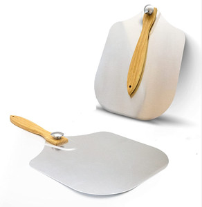 Ventas calientes Premium 12x14 pulgadas <span class=keywords><strong>Pala</strong></span> de aluminio <span class=keywords><strong>para</strong></span> <span class=keywords><strong>pizza</strong></span> Mango de madera plegable con giro Desechable Gran oferta Premium <span class=keywords><strong>Pizza</strong></span> Peel - Product Image 4