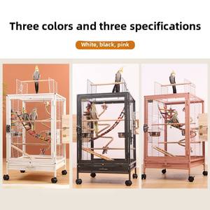 Küçük ve Orta Boy Kuşlar için Şeffaf Cam Kuş Kafesi Kristal Saray Lüks, Ev İçin Papağan Kafesi, Oyun Üstü ve Tekerlekli Standlı. - Product Image 3