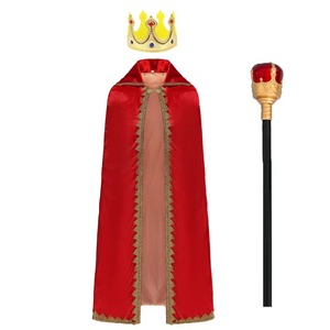 Ensemble de costumes de <span class=keywords><strong>princesse</strong></span> <span class=keywords><strong>et</strong></span> de <span class=keywords><strong>prince</strong></span> pour Halloween, robe en velours, couronne, <span class=keywords><strong>déguisement</strong></span> pour fête d'Halloween, cape, tenue de jeu de rôle - Product Image 1