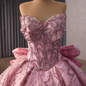 Rsm261016 Elegante Vestido de Noche de Lujo sin Mangas con Escote Corazón, Espalda con Cordones, Lazo y Detalles de Cristal Jancember - Product Image 5