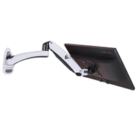 Support de bras de moniteur unique blanc réglable Angle d'inclinaison de 90 degrés Nouveau support d'ordinateur à ressort à gaz avec bras oscillant