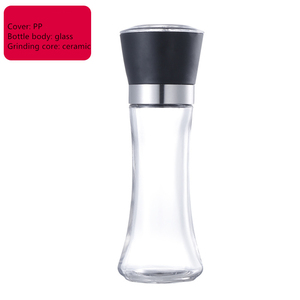 Bouteille de mouture manuelle en <span class=keywords><strong>verre</strong></span> pour sel et poivre, 180 ml, 200 ml, en acier inoxydable 304, pour cuisine et usage domestique, vente en gros - Product Image 5