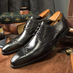 Chaussures Oxford en cuir véritable imperméables et antidérapantes pour hommes 2025 pour mariage, fête, bureau, affaires, chaussures habillées décontractées - Product Image 1