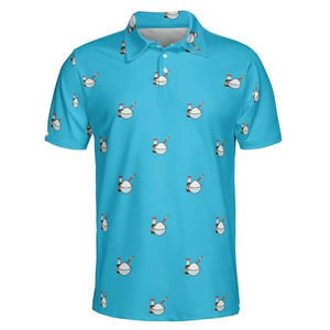 Polos deportivos de secado rápido para deportes de fitness que absorben la humedad 91 poliéster 9 Spandex con cuello soportado ropa de Golf para hombre - Product Image 5