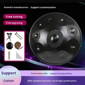 <span class=keywords><strong>Handpan</strong></span> Profesional de Acero Inoxidable, 440Hz 432Hz, 18 Pulgadas, 9 Notas, Tambor Etéreo Hecho a Mano, Instrumento Musical en Re Menor, Clave de Sol - Product Image 2