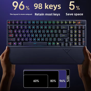 Clavier mécanique de jeu professionnel personnalisé en direct d'usine, 68 touches, rétroéclairage RVB, avec interrupteurs <span class=keywords><strong>Gateron</strong></span>/Kailh, nouveau, axe métallique - Product Image 1